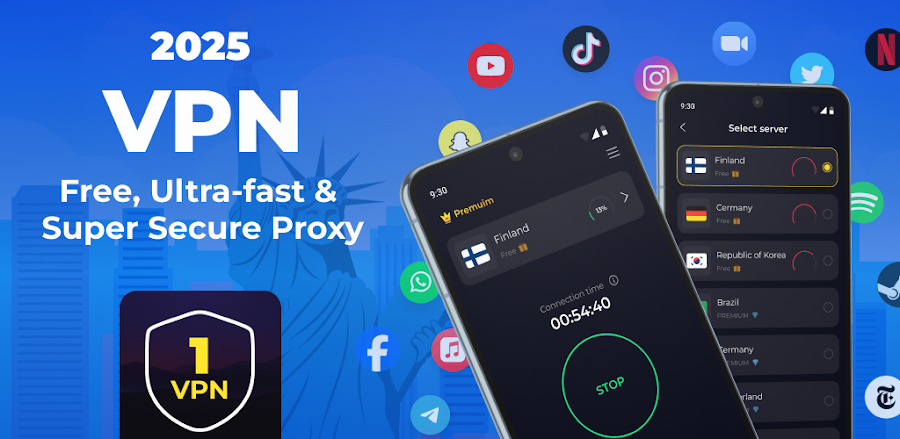 1 Fast VPN v3.2.0(kg) MOD APK (Premium Unlocked)