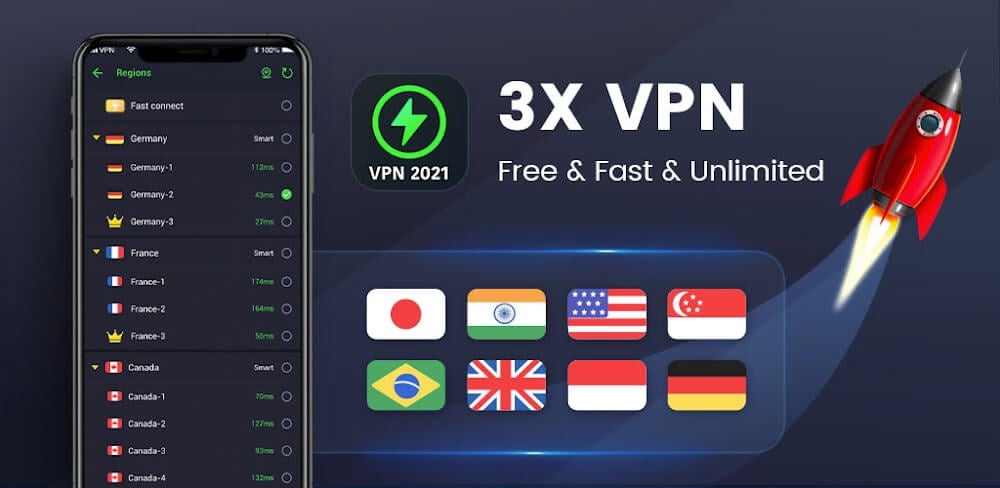 3X VPN v5.6.366 MOD APK (VIP Unlocked)