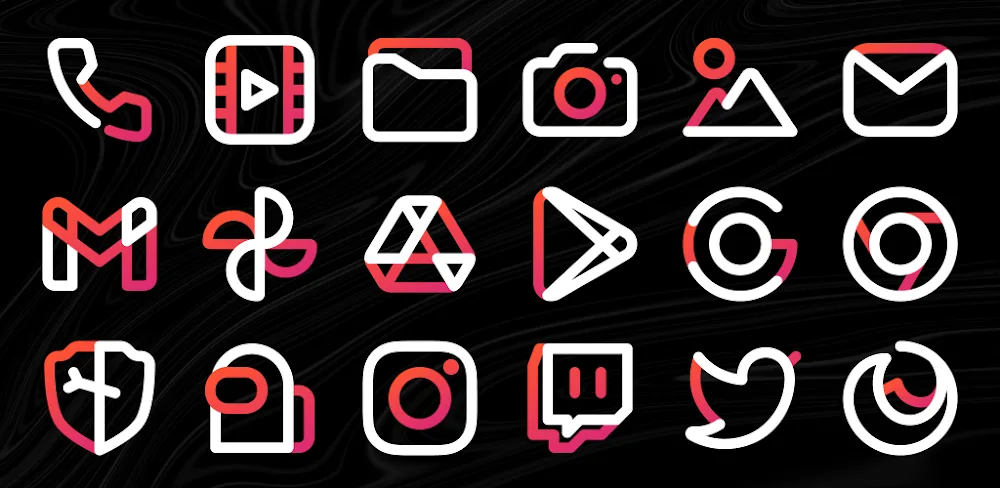Aline Red Icon Pack v1.9.7 APK (Full Version)