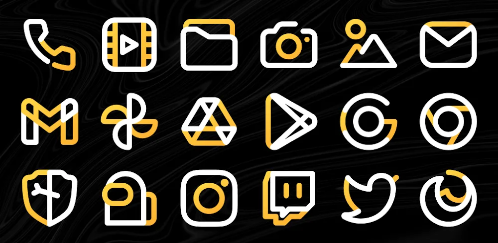Aline Yellow: linear icon pack v1.9.7 APK (Full Version)