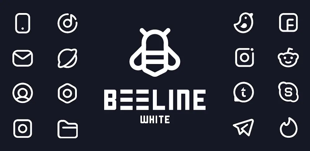 BeeLine White Iconpack v4.8 APK (Full Version)