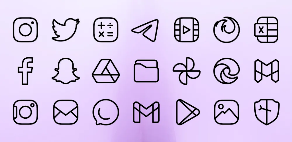 Caelus Black: linear icon pack v5.1.4 APK (Full Version)