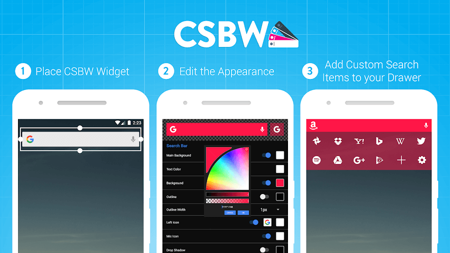 Custom Search Bar Widget CSBW v2.2.2 MOD APK (Premium Unlocked)