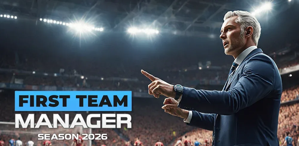 First Team Manager 2026 v1.1.1 MOD APK (Mega Menu, 28 Features, Currency, Unlock VIP)