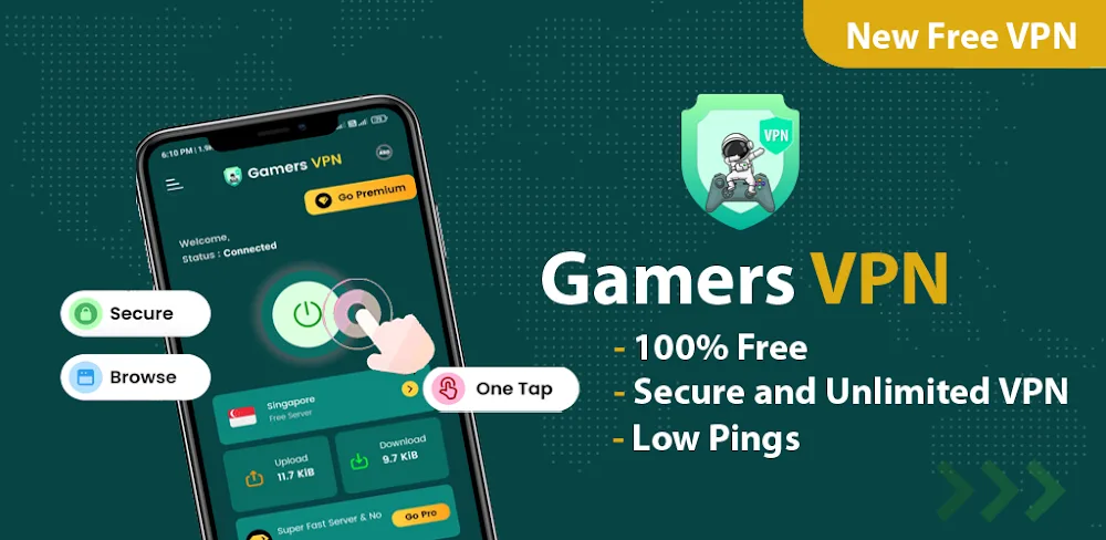 Gamers VPN v1.27 MOD APK (Premium Unlocked)