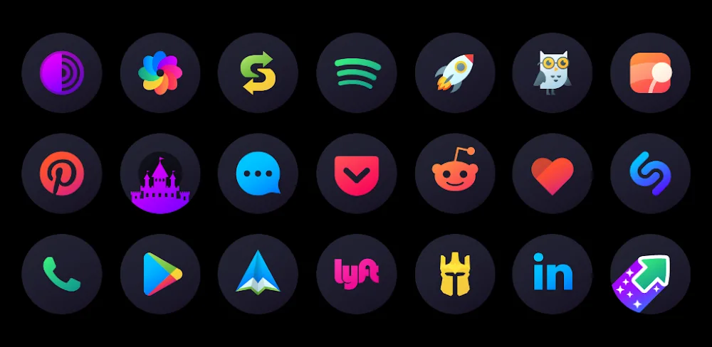 Hera Dark: Circle Icon Pack v7.1.6 APK (Full Version)