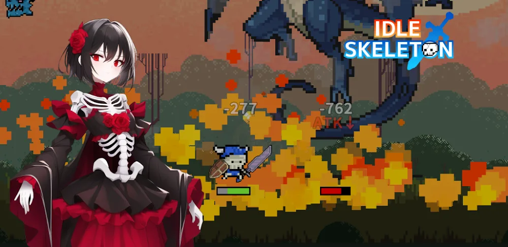 Idle Skeleton – Pixel RPG v1.3.17 MOD APK (Menu, Free Rewards, Diamonds Multiplier)