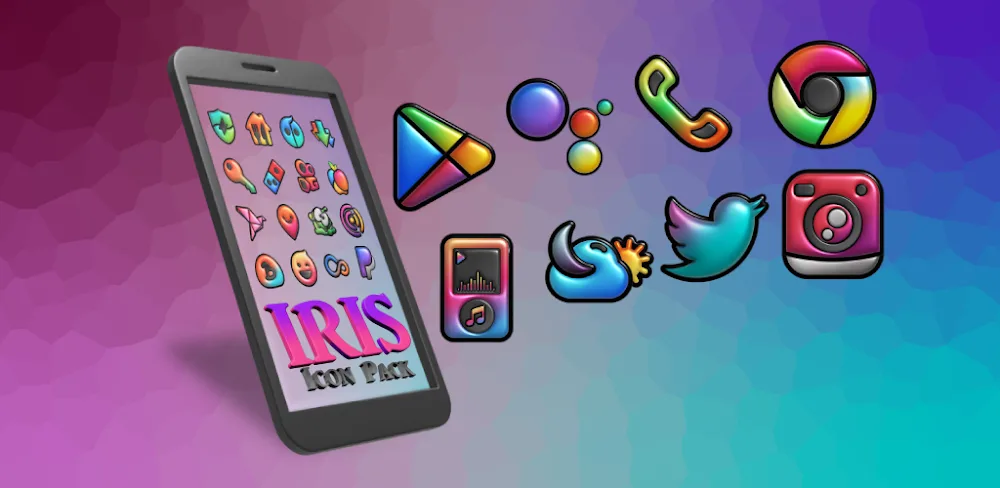Iris Dark Flat 3D Icon Pack v2.1.2 APK (Full Version)