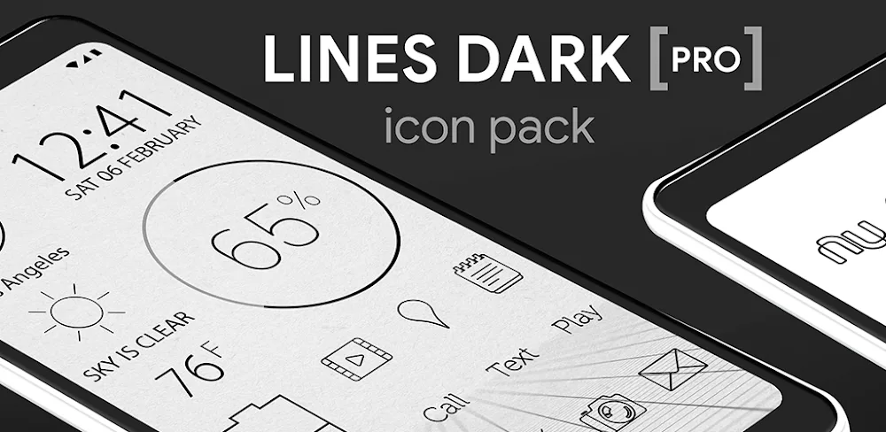 Lines Dark Pro – Icon Pack v3.6.7 APK (Full Version)