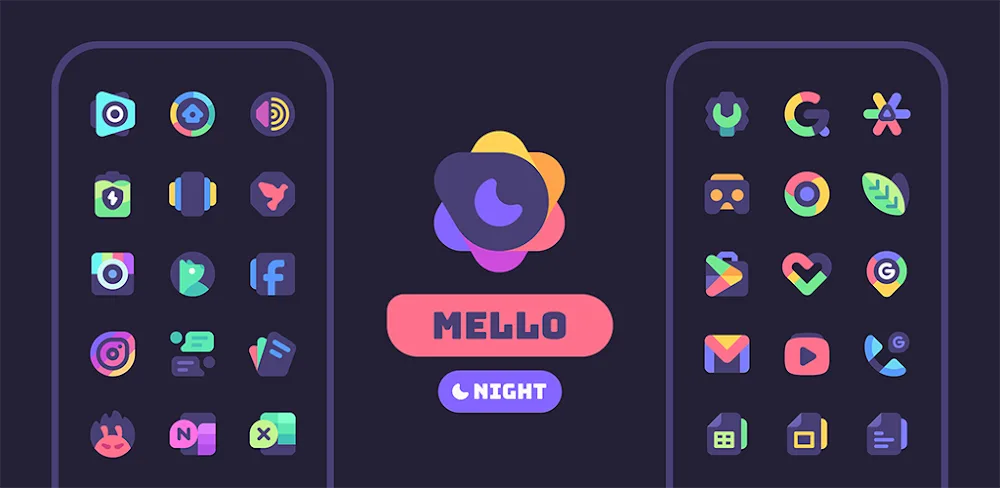 Mello Night Icon Pack v1.1.9 APK (Full Version)