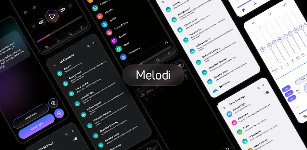 Melodi – Poweramp v3 Skin v1.2.6 APK (Full Version)