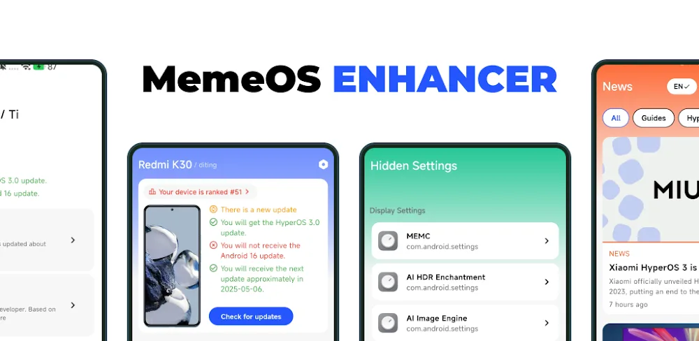 MemeOS Enhancer: OS Updates v4.5.92 MOD APK (Premium Unlocked)
