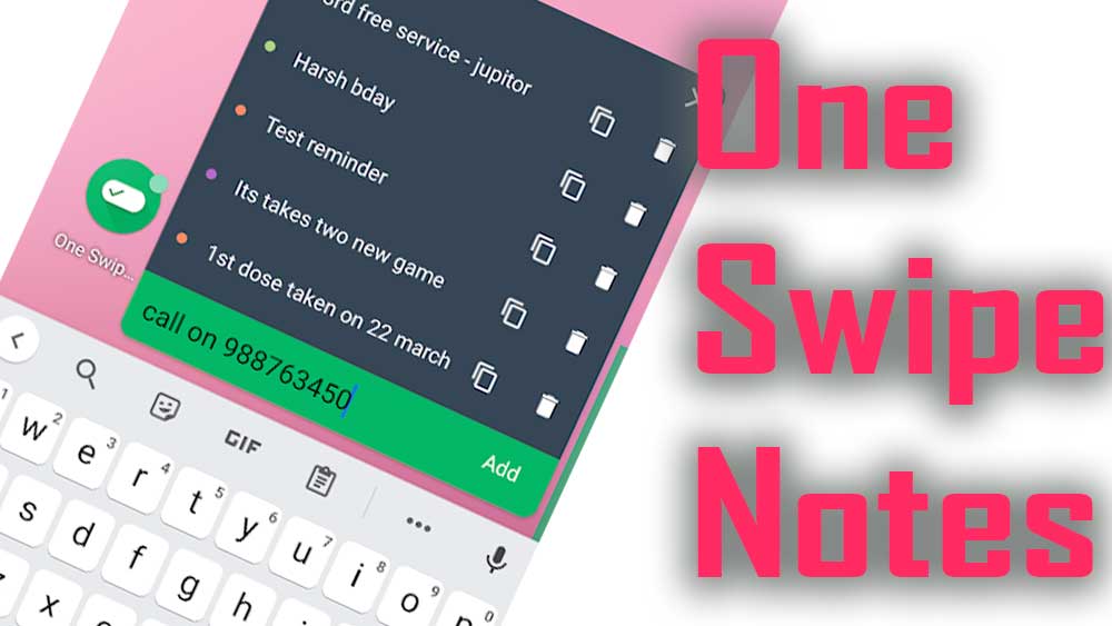 One Swipe Notes v1.19 APK (Full Version)
