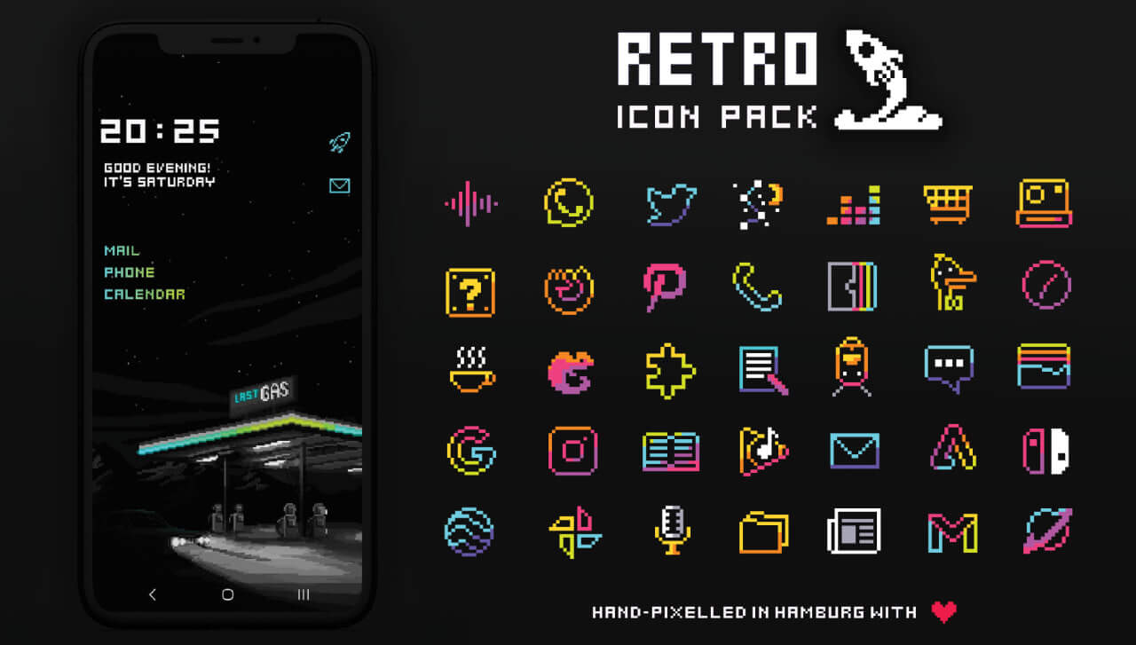 Retro Mode – Icon Pack Neon v2.1.0 APK (Full Version)