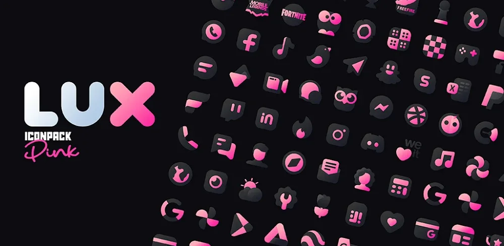 Pink IconPack : LuX v4.8 APK (Full Version)