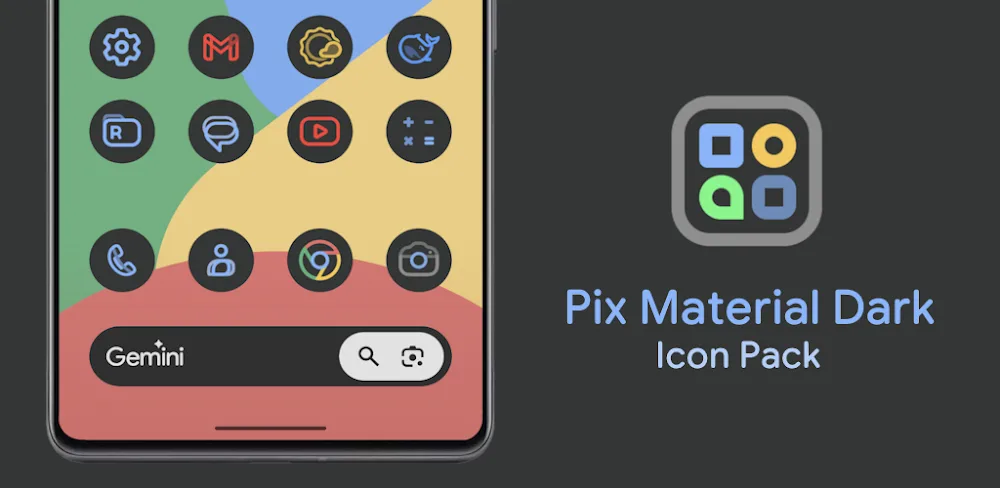 Pix Material Dark Icon Pack v8.5.Build APK (Full Version)