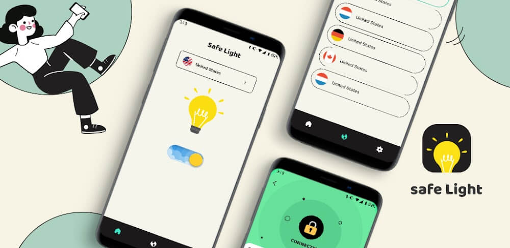 SafeLight VPN v1.1.6 MOD APK (Premium Unlocked, AD-Free)