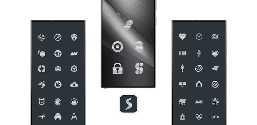 Silver Steel Icon Pack v5.9 APK (Full Version)