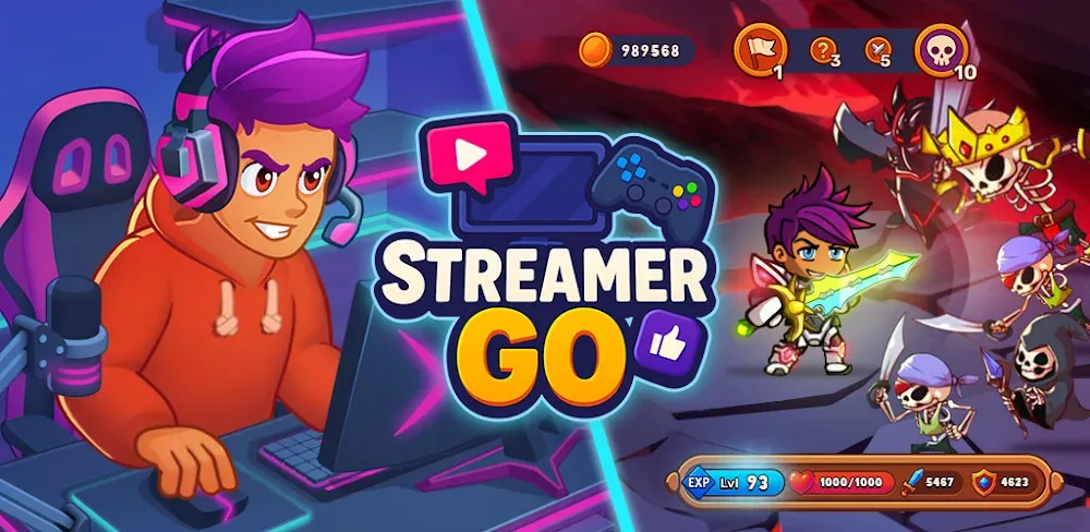 Streamer Go: Idle RPG v1.1.01 MOD APK (Menu, Damage, God Mode, Currency)