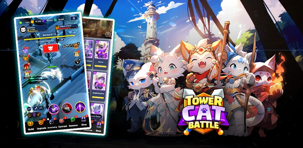 Tower Cat Battle: Idle Cat RPG v1.0.19 MOD APK (Menu, God Mode, Attack Multiplier)